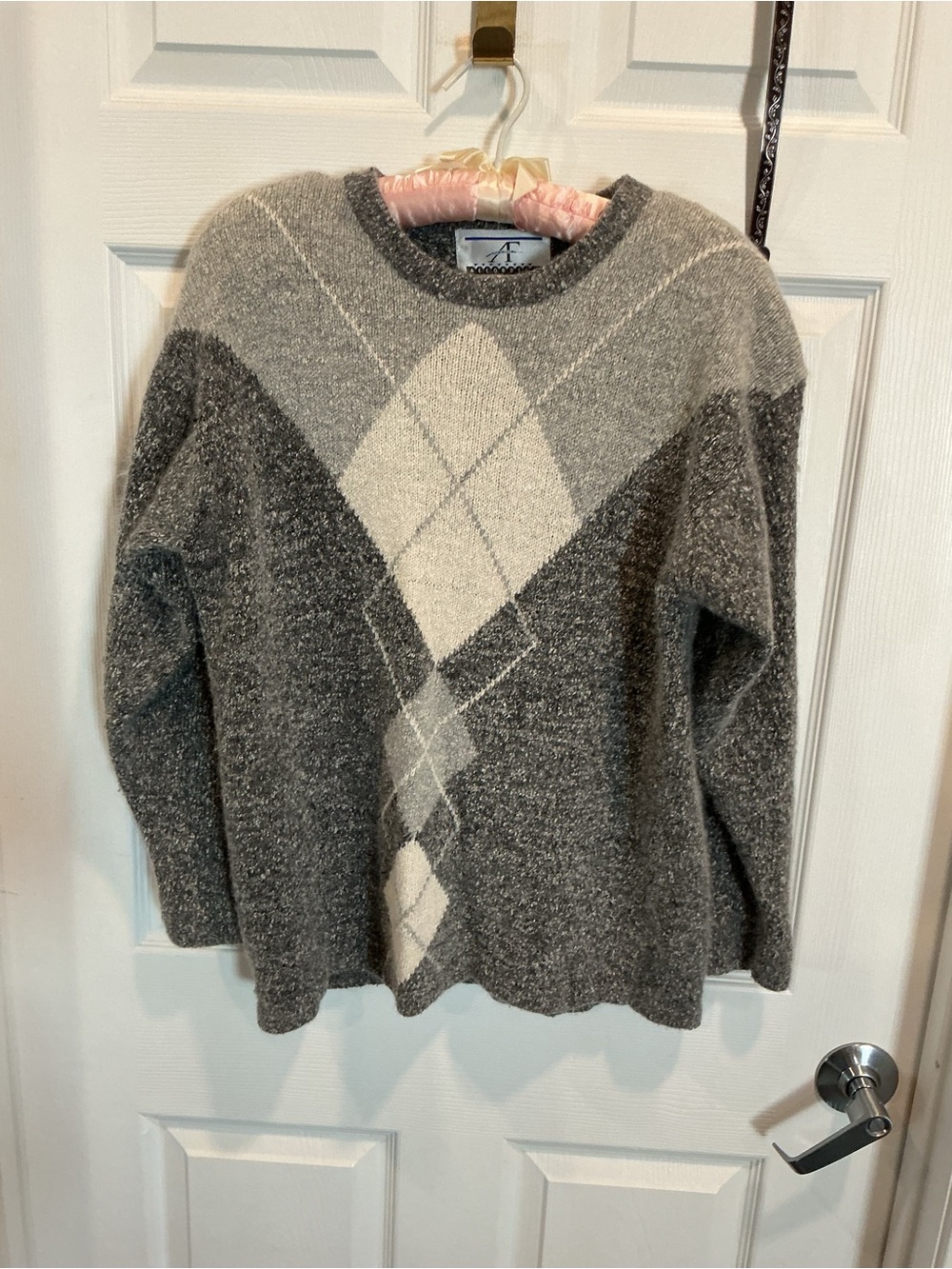 Vintage Accordeon Women's Argyle Sweater Size Large